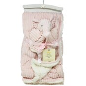 Wholesale - PINK BABY BLANKET W/BLANKIE, UPC: 810798030956